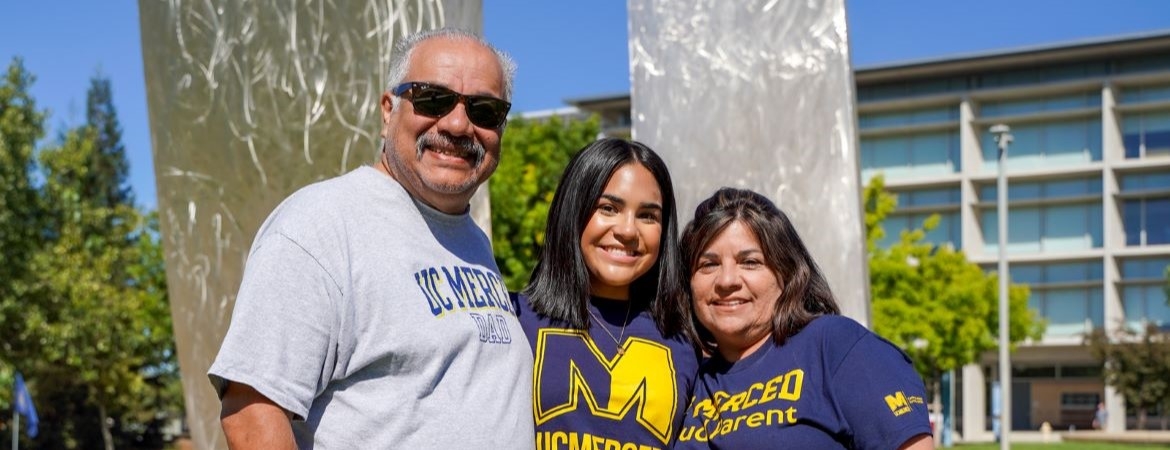 uc merced admitted student with two other family members